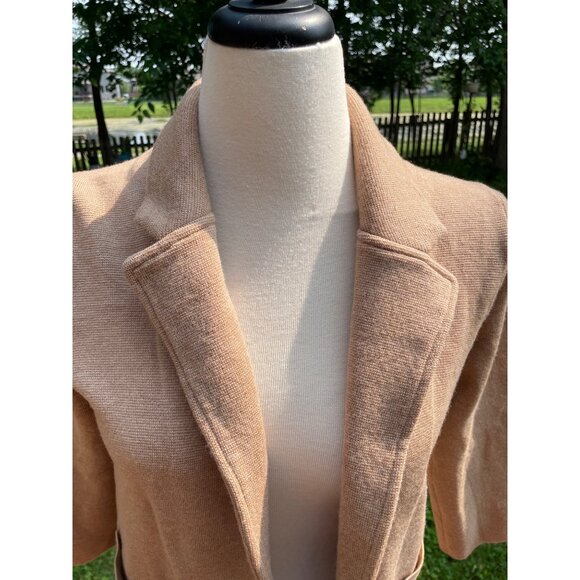 J. Crew Womens Merino Wool Tan Blazer Jacket With 3/4 Sleeves & Pockets Size S - Picture 2 of 8